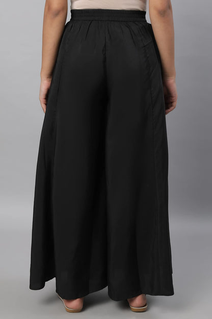 Aurelia Black Solid Palazzo for Women