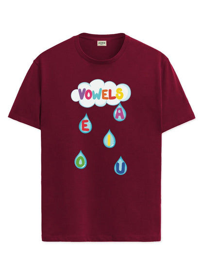 ADRO T Shirts for Boys & Girls || Vowels Learning Printed T-Shirt || Ages 3-14 || 100% Cotton Round Neck Tshirt for Boys & Girls