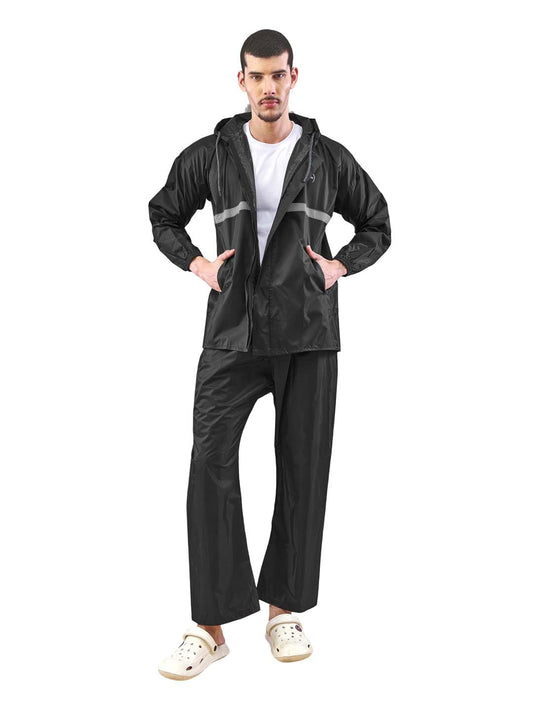 Lux Venus Tapping Rain Coat For Men Black