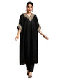 Varanga Women-Zari Embroidered Lace Neck Flared Kaftan With Trouser