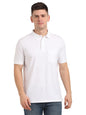 Turtle Men Knitted White Solid Polo T-Shirt