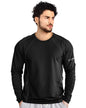 Eyebogler MenS Round Neck Solid Regular Fit Full Sleeve T-Shirt Black