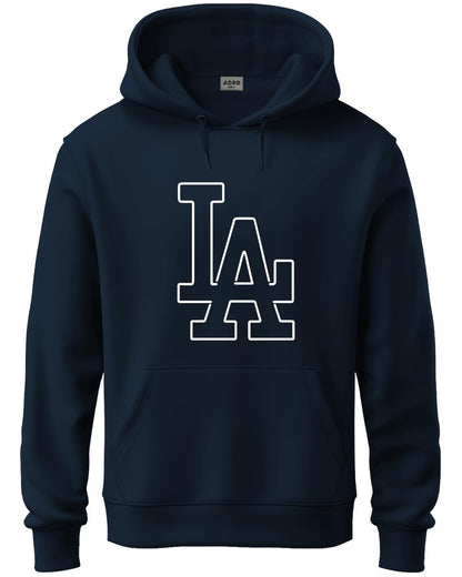 ADRO Men's Cotton Neck Hooded Sweatshirt (H24-LA-NB_Navy Blue