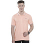 The Indian Garage Co Men Slim Fit Solid Polo Collar Tshirt Peach