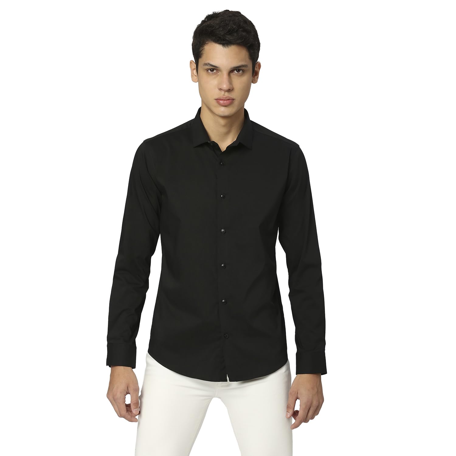 Pepe Jeans Zorn Ls Cotton Stretch Shirt, Black, L