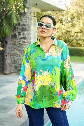 Leriya Fashion Women Rayon Regular Top Green S