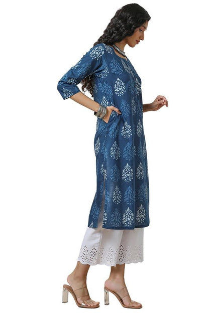 Soch WomenS Cotton Ethnic Regular Kurta (Cwa4Ku60859A_Indigo
