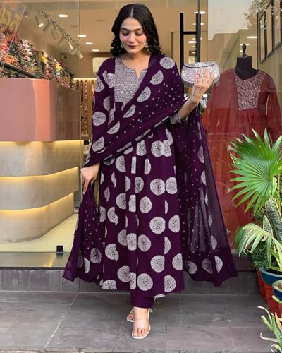 Toochki Gown For Women Wedding | Three Piece Dress For Womens Long | Anarkali Dresses | Ethnic Wine Gowns | Anarakali Suit | Pri