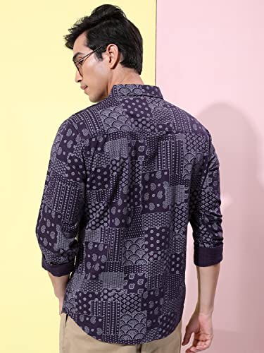 Ketch MenS Slim Fit Shirt (Khsh001373_Plum