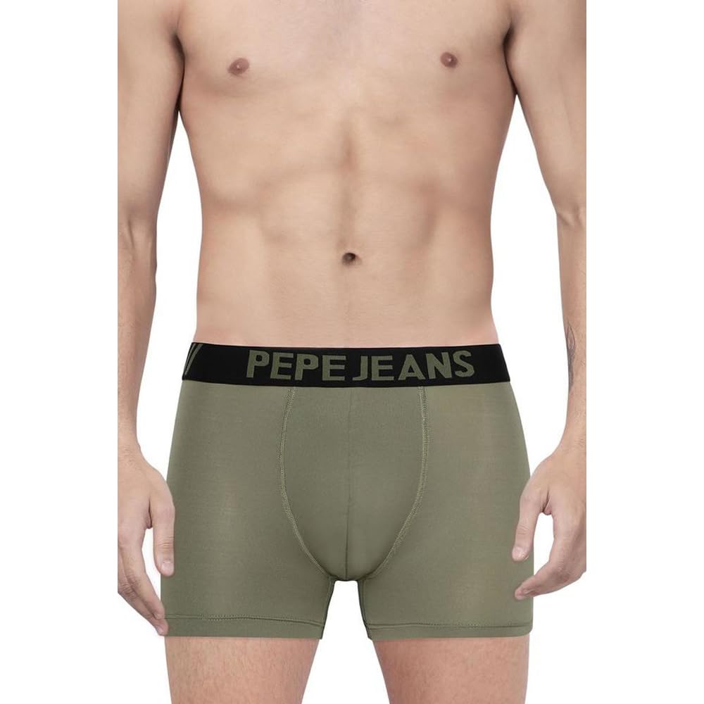 Pepe Mens Solid Trunks Olive