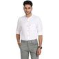 Turtle Men Cotton Lyocell White Solid Slim Fit Full Sleeve Casual Shirt