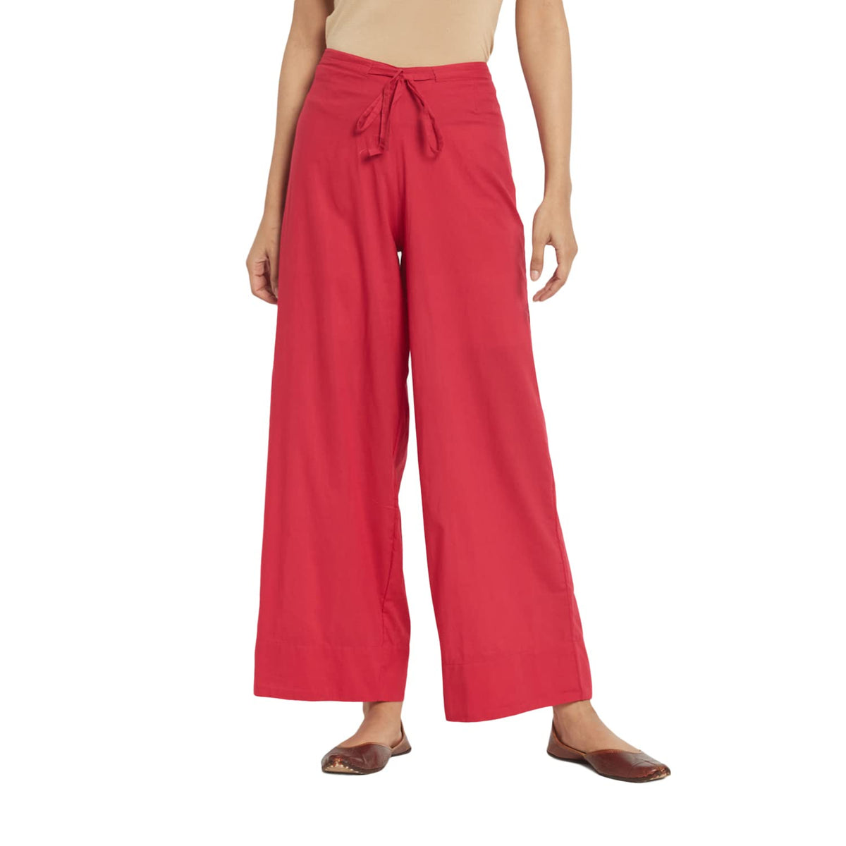 Fabindia Women Tie Up Ijar Pant Cotton_S Fuschia