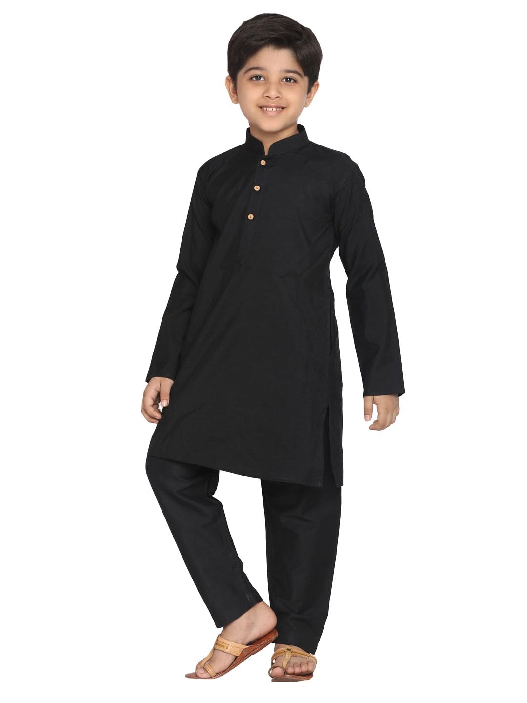 VASTRAMAY Boys Black Kurta Pyjama Set_VASBK091BLnVPBL_22