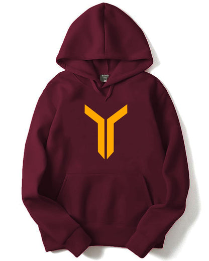 ADRO Men's Cotton Neck Hooded Sweatshirt (H22-M-LNN-MR_Maroon)