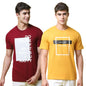 Pinkmint Combo T-Shirt For Men Cotton Blend Casual Half Sleeve T-Shirt L Active Wear L Regular Home T-Shirt (Pack Of 2) Maroon-Y