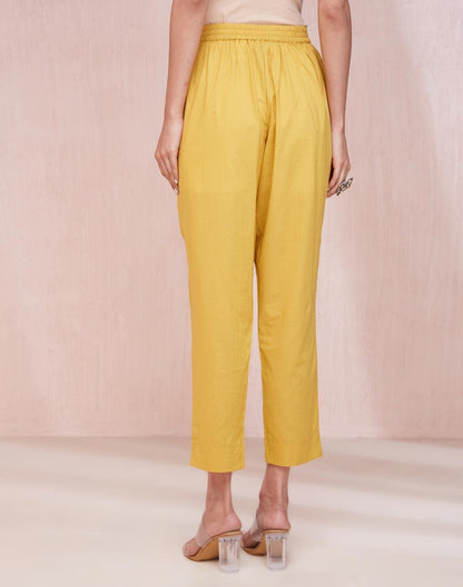 Fabindia WomenS Regular Pant (2124217Mustard_Mustard