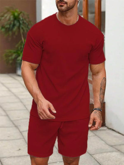 SHIENZY Mens Casual Solid Printed Night Suit Co-Ord Set || T-Shirt and Shorts Nightwear Set || Sleepwear/Loungewear for Regular