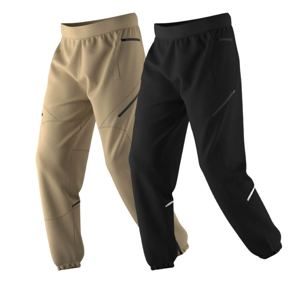 Nobero MenS Relaxed Sweatpants (1M-Bwjg-R0137_Black / Oatmeal