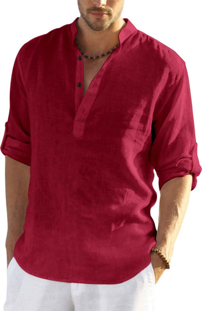 Zartha MenS Regular Fit Solid Pattern Cotton Polyester Blend Kurta With Spread Collar Long Sleeve And Standard Length | Shirt F
