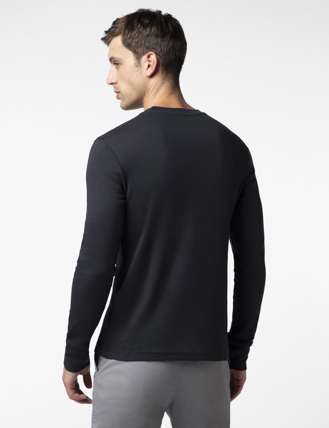 FYLTR Mens Casual Crewneck Full Sleeve T-Shirt with Stab Stitched Front Pocket Detail