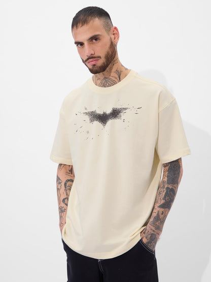 The Souled Store Official Batman : Conquer Your Fear Oversized T-Shirt for Men Boys Cotton Casual Half Sleeves Baggy Loose Fit D