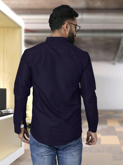 Tee Projekt Shirt for Men Cotton Spread Collar Button Down Long Sleeve Shirt Home, Regular, Home (Pack of 1)