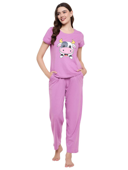 Clovia Cotton Relaxed Night Suits for Women,Night Dresses for Women,Pyjama Set for Women,Women Night Suit Set,Night Wear for Wom