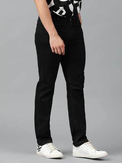 Kotty MenS Regular Mid Rise Black Jeans