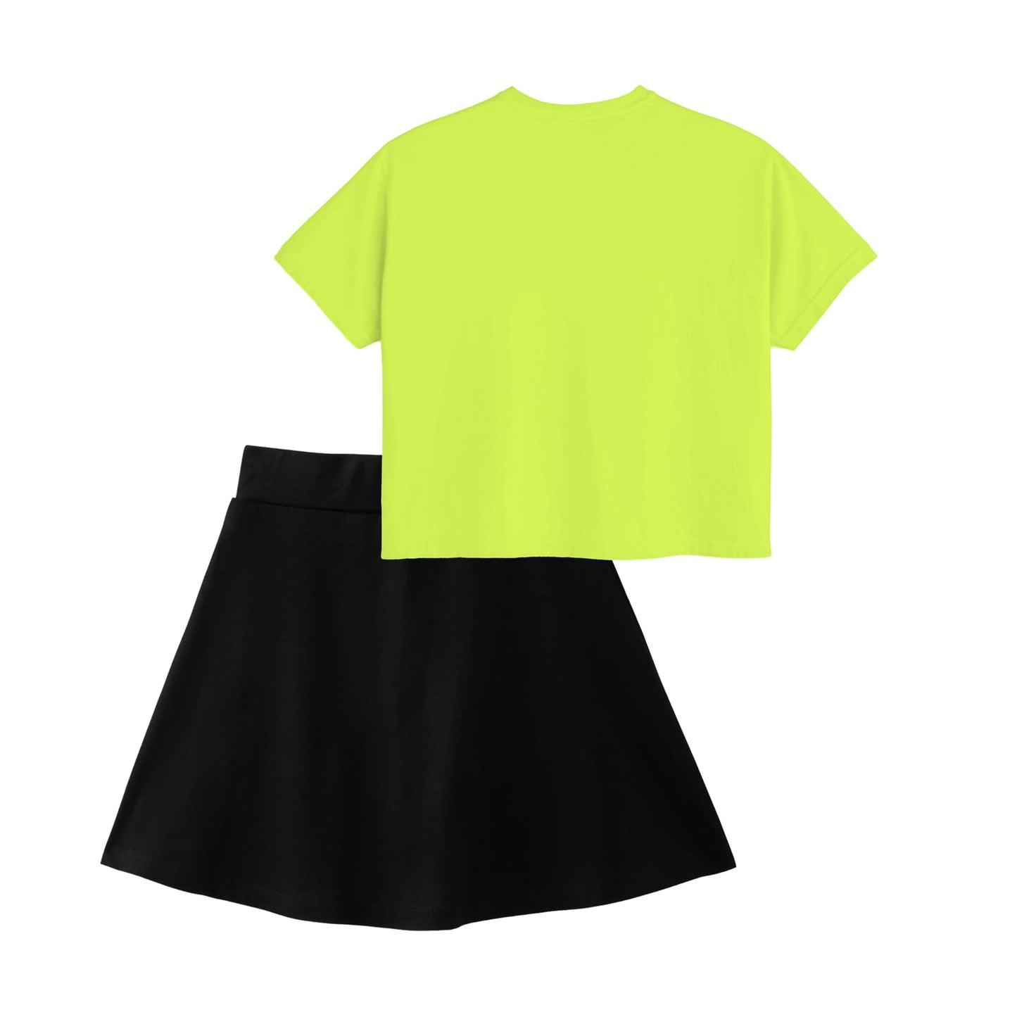 Kyda Kids Girls 100% Pure Cotton Premium Green Printed Crop Top And Short Set For Summer (Pack Of 1)