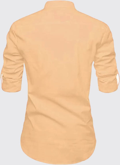 Deelmo MenS Cotton Blend Floral Print Casual Kurta Shirt
