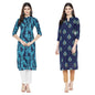 Pinkmint Women Cotton Printed Kurta Stylish Regulr Fit GirlS Combo Kurta Ll Regular Fit Combo Kurta (Pack Of 2)