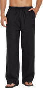CB-COLEBROOK Mens Casual Linen Pants Elastic Waist Pants Drawstring Summer Beach Yoga Linen Trouser | Loose Fit Track Pants (in,