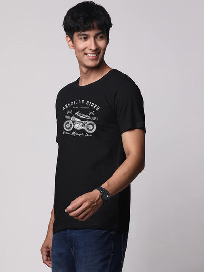 ADRO Men's Regular Fit T-Shirt (RN-M-AME-BL)