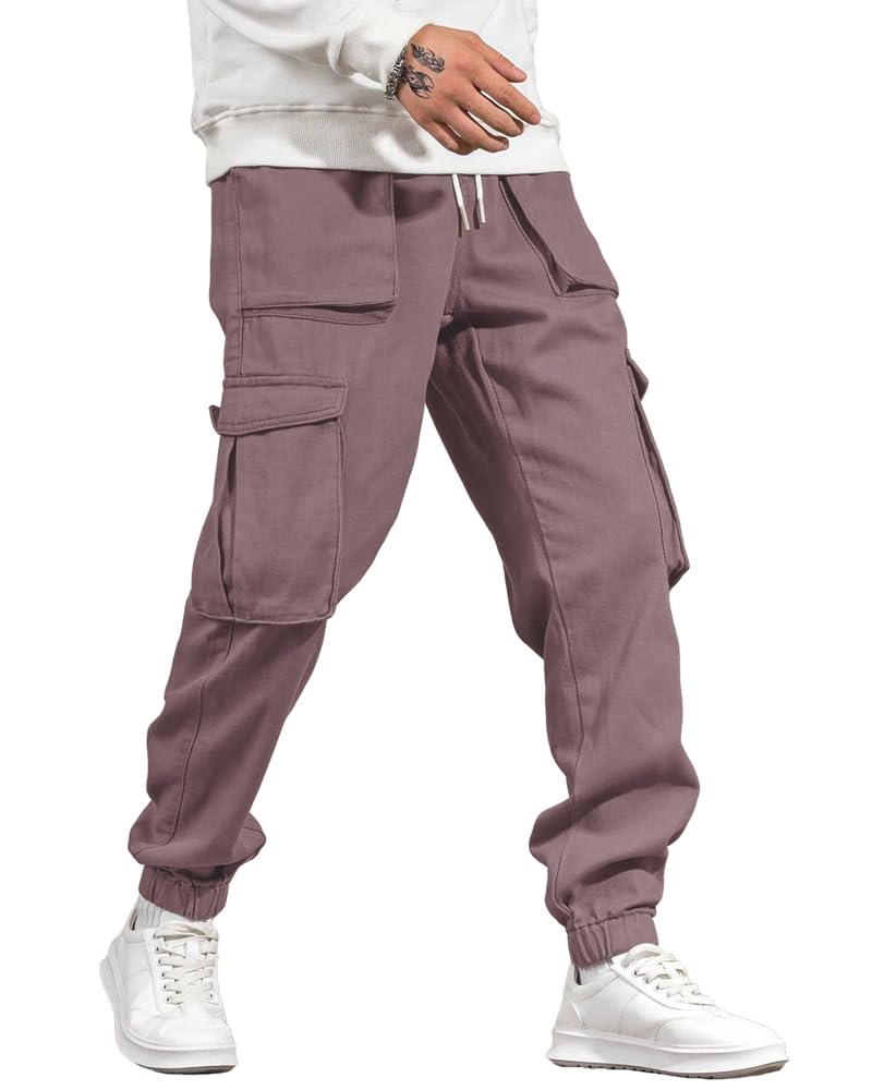 Noble Monk MenS Cargo Pant | Drawstring | Solid Cargo | Multi Pockets Trackpant