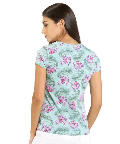 Lyra Pure Cotton Round Neck Printed T-Shirt For Women