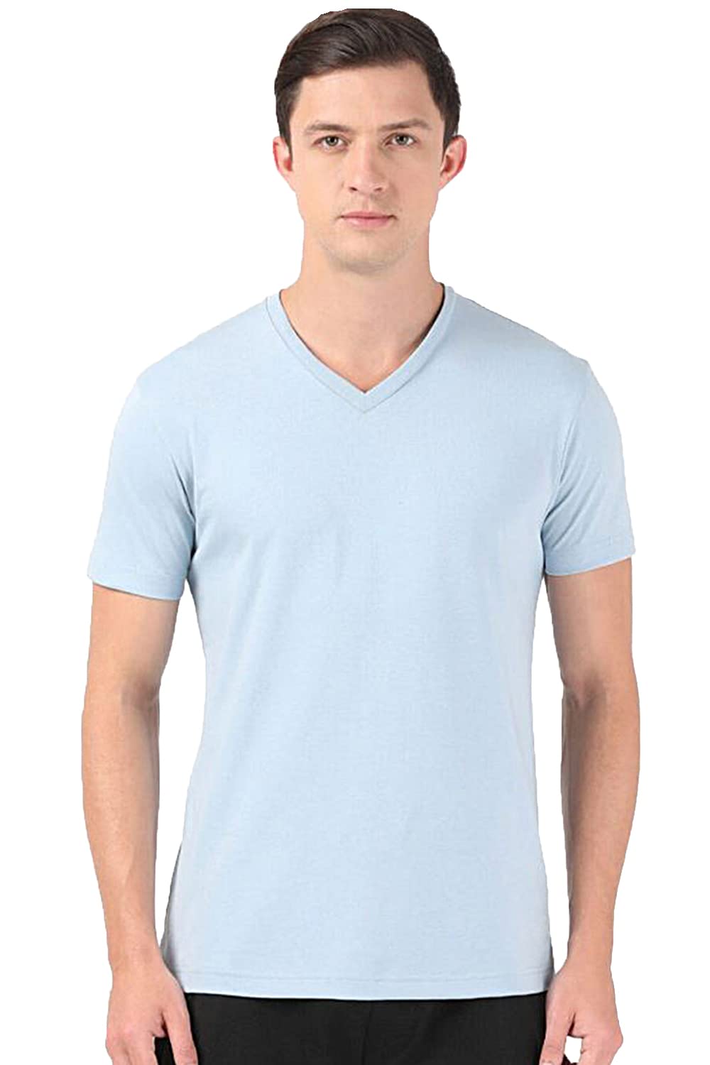 ADRO Men's V Neck Combo Plain Cotton T-Shirts_VCM2-PLN-MR-SK