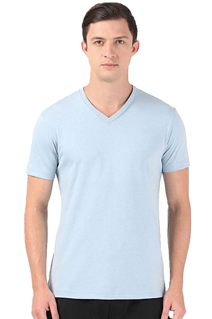 ADRO Men's V Neck Combo Plain Cotton T-Shirts_VCM2-PLN-MR-SK