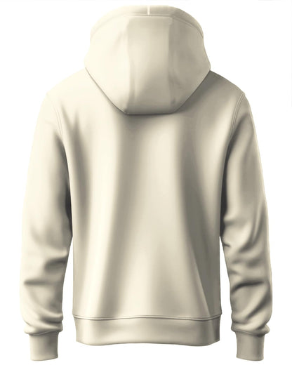 ADRO Mens Cotton Neck Hooded Sweatshirt (H24-PLN-WS_White Sand
