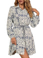 Shasmi Girls & Womens Black Printed Belted Shirt Dress  Long Sleeve Vacation Outfit | Boho Beach Style | Stylish Casual & Part