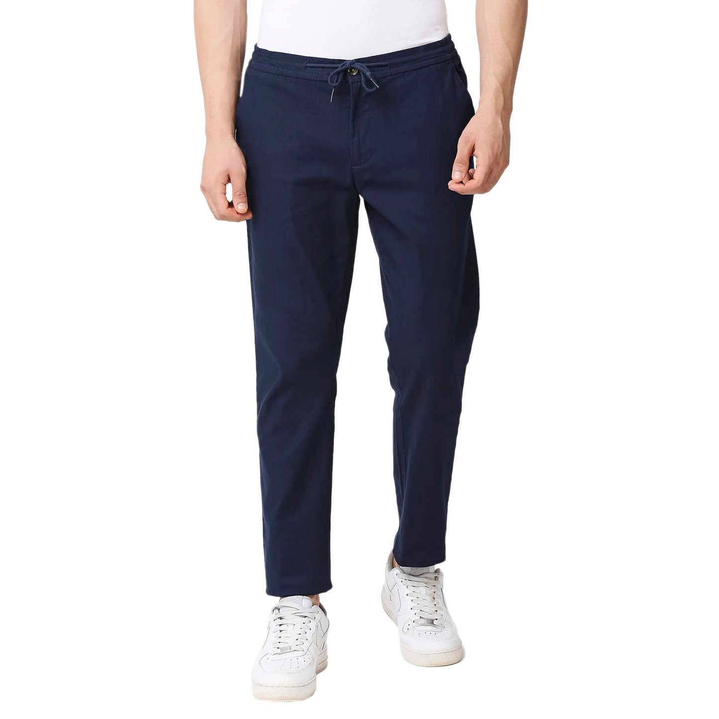 Thomas Scott Mens | Comfort | Slim Fit | Mid-Rise | Drawstring Closure | Solid | 4 Pockets | Woven | Chinos | Trouser (CCBT07_B
