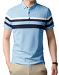 Noble Monk MenS Regular Fit Polo Neck T-Shirt | Half Sleeve | Stripe On Chest | Collared Neck Tshirt For Men