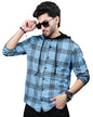 EyeBolger Mens Checkered Hooded Neck Full Sleeve T-Shirt
