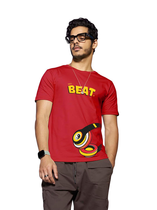 Bewakoof Men Graphic Print red Round Neck Half Sleeve T-Shirt