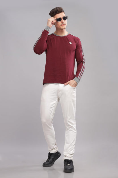 ADRO Full Sleeve Tshirt for Men | Full T Shirt for Men | 100% Slub Cotton Tshirt | Full Sleeve T-Shirt | Mens Full Sleeves T Shi
