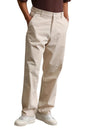 Hubberholme Men Beige Cotton Loose Fit Mid-Rise Trousers