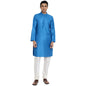 Fabindia Men Silk Long Kurta Slim Fit Blue_XS