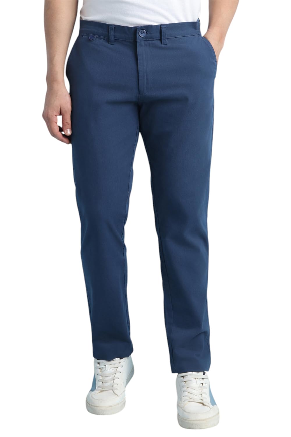 Dennis Lingo Men Straight fit Cotton Chinos Blue