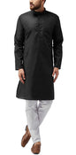 SOJANYA (Since 1958 Men's Black Cotton Blend ONLY Long Kurta Size: L