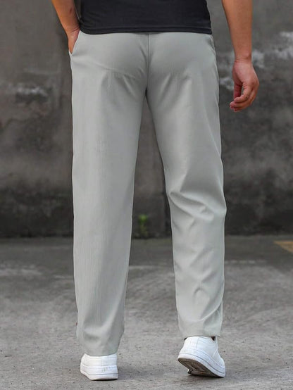 SMOWKLY Mens Poly-Lycra Premium Stretch Trackpants || Wrinkle Free, Relaxed Fit, Elastic Waist, Tapered Fit || Best for Summer