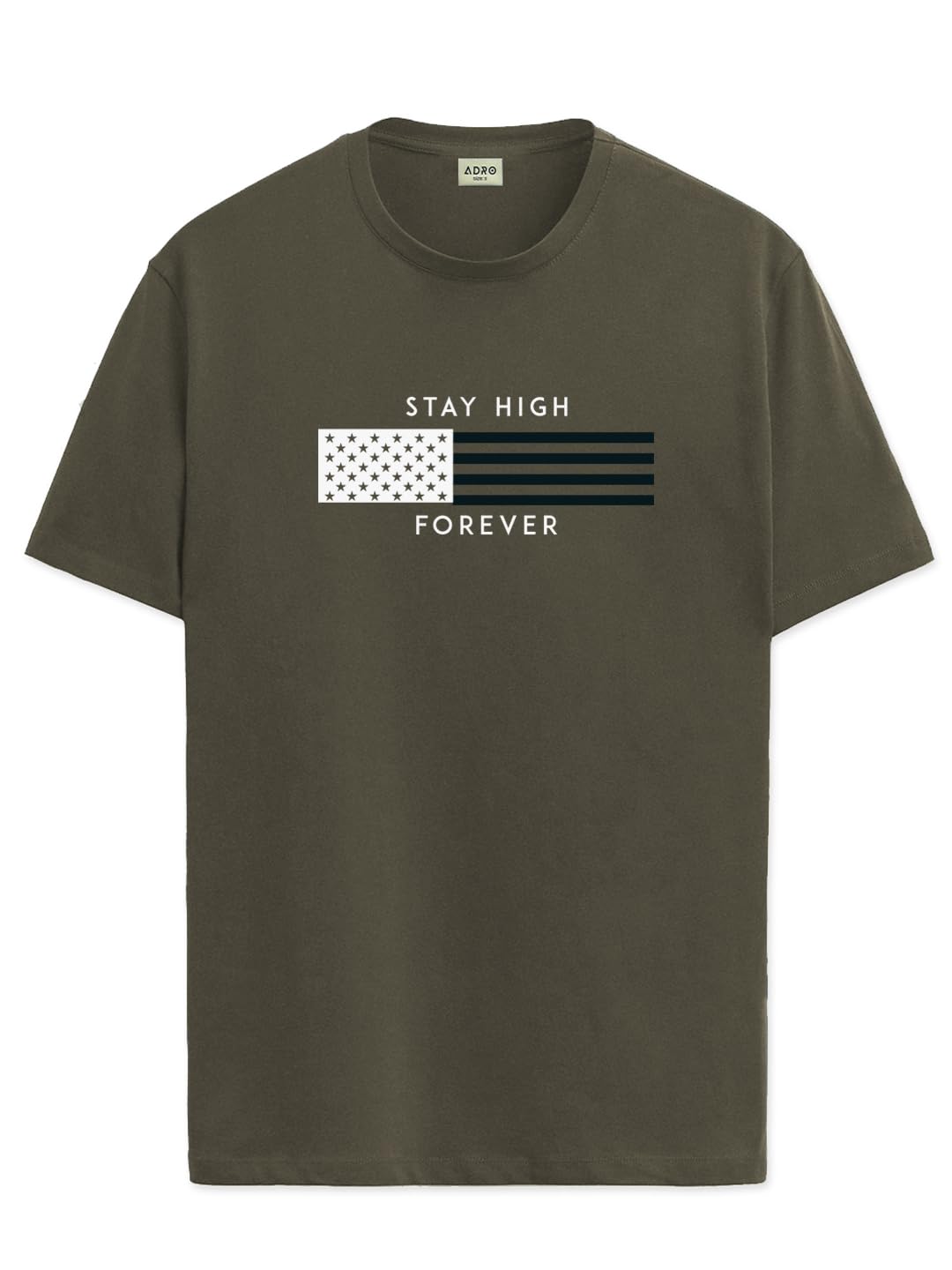 ADRO Mens Flag Printed Cotton T-Shirt_RN24-L2-FLAG-OL